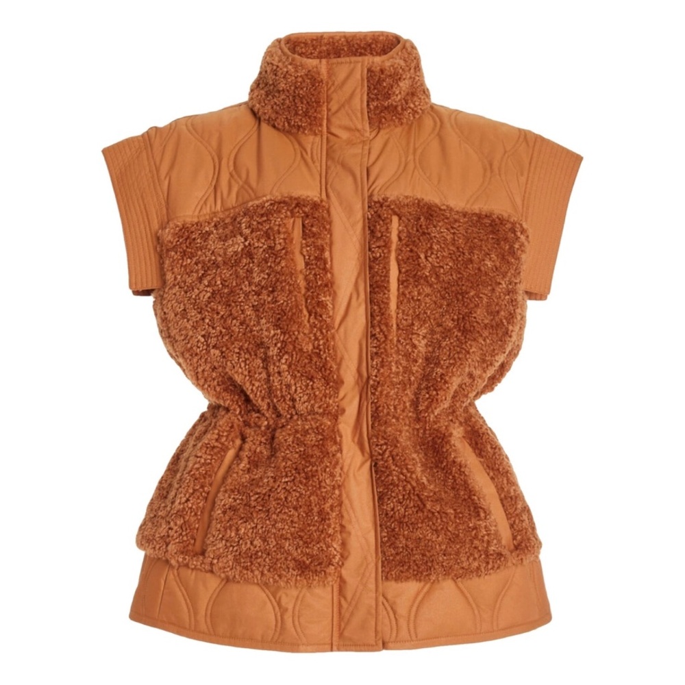 Ulla Johnson Orange Teddy Jacket High Collar Fleece